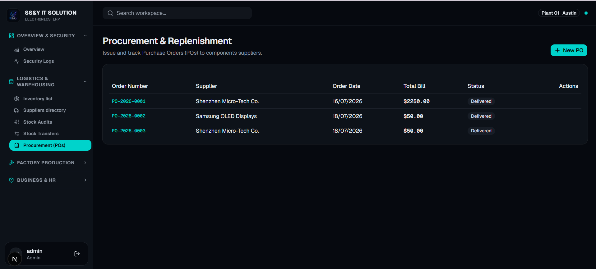 Enterprise ERP Frontend Client project screenshot 5