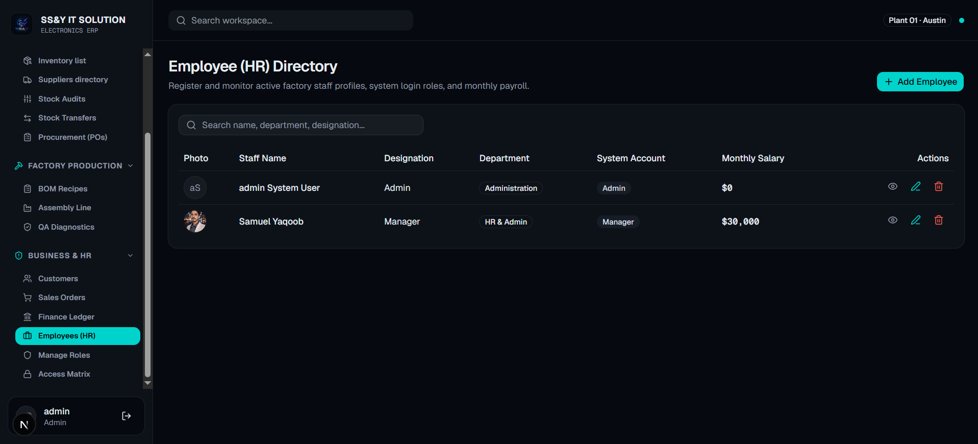 Enterprise ERP Frontend Client project screenshot 14