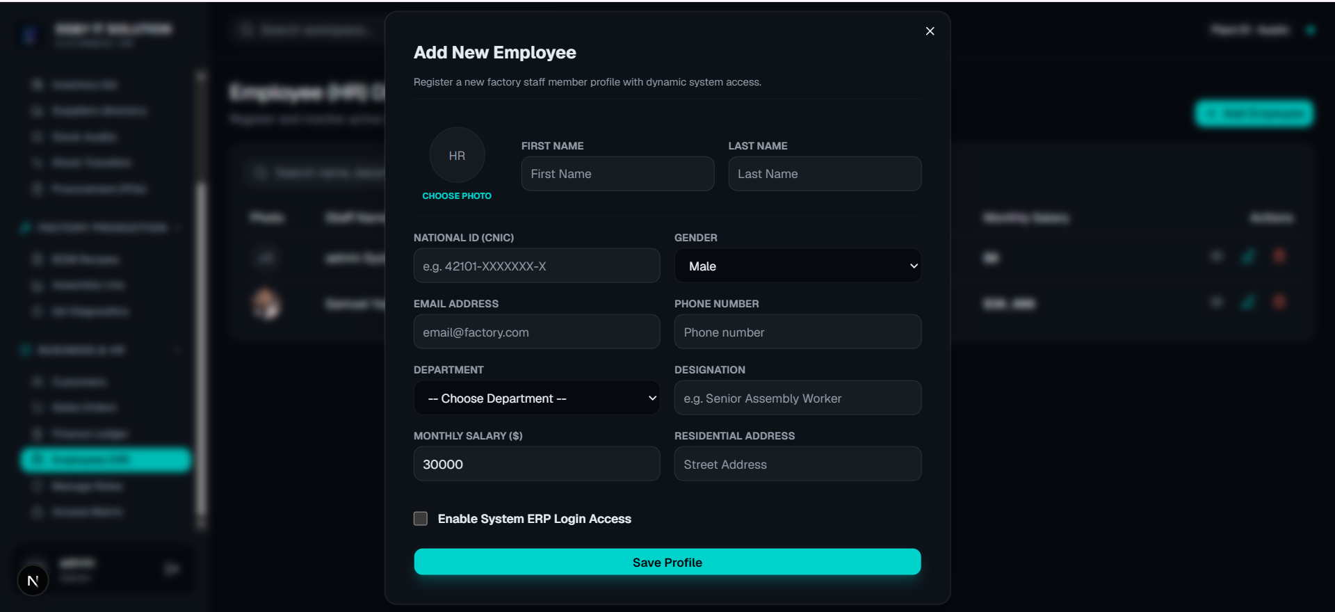 Enterprise ERP Frontend Client project screenshot 15